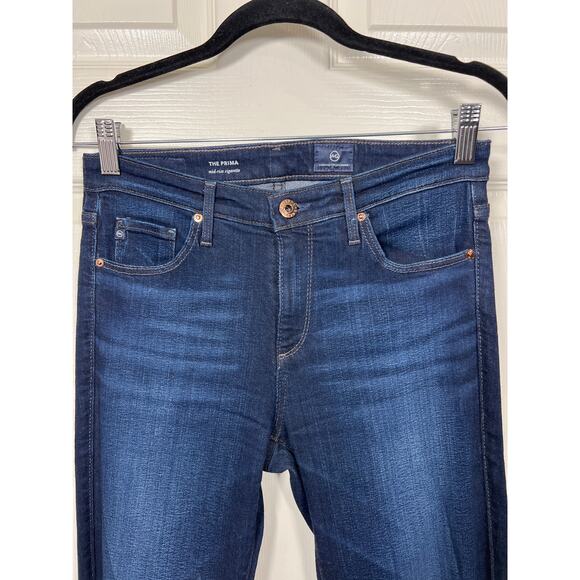 AG AJeans Prima Mid Rise Cigarette Leg Jean Dark Blue Women's 27 - Picture 2 of 6